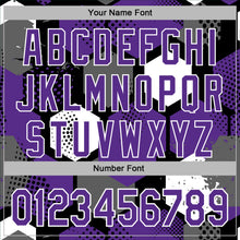 Load image into Gallery viewer, Custom Stitched Black Purple-White 3D Pattern Design Geometric Shape Sports Pullover Sweatshirt Hoodie