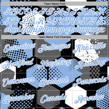 Load image into Gallery viewer, Custom Stitched Black Light Blue-White 3D Pattern Design Geometric Shape Sports Pullover Sweatshirt Hoodie