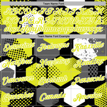 Charger l'image dans la galerie, Custom Stitched Black Neon Yellow-White 3D Pattern Design Geometric Shape Sports Pullover Sweatshirt Hoodie