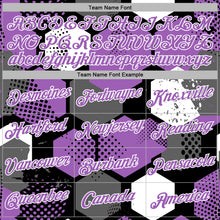 Load image into Gallery viewer, Custom Stitched Black Medium Purple-White 3D Pattern Design Geometric Shape Sports Pullover Sweatshirt Hoodie