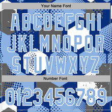 Laden Sie das Bild in den Galerie-Viewer, Custom Stitched Royal Light Blue-White 3D Pattern Design Geometric Shape Sports Pullover Sweatshirt Hoodie