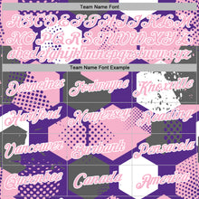 Загрузить изображение в средство просмотра галереи, Custom Stitched Purple Light Pink-White 3D Pattern Design Geometric Shape Sports Pullover Sweatshirt Hoodie