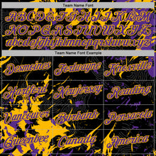 Загрузить изображение в средство просмотра галереи, Custom Stitched Black Purple-Gold 3D Pattern Design Splash Sports Pullover Sweatshirt Hoodie