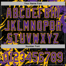 Загрузить изображение в средство просмотра галереи, Custom Stitched Black Purple-Gold 3D Pattern Design Splash Sports Pullover Sweatshirt Hoodie