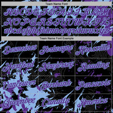 Laden Sie das Bild in den Galerie-Viewer, Custom Stitched Black Purple-Light Blue 3D Pattern Design Splash Sports Pullover Sweatshirt Hoodie