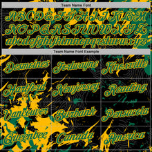 Load image into Gallery viewer, Custom Stitched Black Kelly Green-Gold 3D Pattern Design Splash Sports Pullover Sweatshirt Hoodie