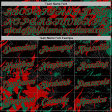 Load image into Gallery viewer, Custom Stitched Black Kelly Green-Red 3D Pattern Design Splash Sports Pullover Sweatshirt Hoodie