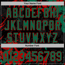 Load image into Gallery viewer, Custom Stitched Black Kelly Green-Red 3D Pattern Design Splash Sports Pullover Sweatshirt Hoodie
