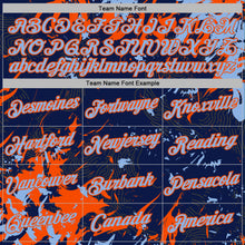 Charger l'image dans la galerie, Custom Stitched Navy Light Blue-Orange 3D Pattern Design Splash Sports Pullover Sweatshirt Hoodie