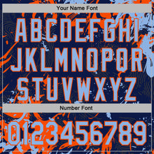 Charger l'image dans la galerie, Custom Stitched Navy Light Blue-Orange 3D Pattern Design Splash Sports Pullover Sweatshirt Hoodie