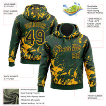 Load image into Gallery viewer, Custom Stitched Green Black-Gold 3D Pattern Design Splash Sports Pullover Sweatshirt Hoodie