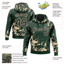Load image into Gallery viewer, Custom Stitched Green Black-Cream 3D Pattern Design Splash Sports Pullover Sweatshirt Hoodie