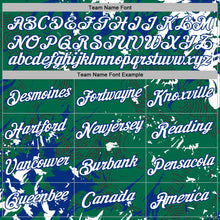 Laden Sie das Bild in den Galerie-Viewer, Custom Stitched Kelly Green White-Royal 3D Pattern Design Splash Sports Pullover Sweatshirt Hoodie