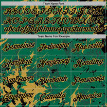 Laden Sie das Bild in den Galerie-Viewer, Custom Stitched Kelly Green Black-Old Gold 3D Pattern Design Splash Sports Pullover Sweatshirt Hoodie