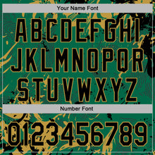 Laden Sie das Bild in den Galerie-Viewer, Custom Stitched Kelly Green Black-Old Gold 3D Pattern Design Splash Sports Pullover Sweatshirt Hoodie