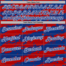 Load image into Gallery viewer, Custom Stitched Red Royal-White 3D Pattern Design Splash Torn Paper Style Sports Pullover Sweatshirt Hoodie