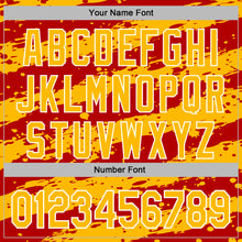 Load image into Gallery viewer, Custom Stitched Red Gold-White 3D Pattern Design Splash Torn Paper Style Sports Pullover Sweatshirt Hoodie