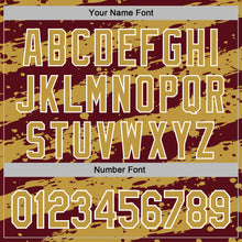 Load image into Gallery viewer, Custom Stitched Burgundy Old Gold-White 3D Pattern Design Splash Torn Paper Style Sports Pullover Sweatshirt Hoodie