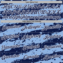 Load image into Gallery viewer, Custom Stitched Light Blue Navy-White 3D Pattern Design Splash Torn Paper Style Sports Pullover Sweatshirt Hoodie