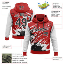 Laden Sie das Bild in den Galerie-Viewer, Custom Stitched Red Black-White 3D Pattern Design Abstract Fragment Art Splash Sports Pullover Sweatshirt Hoodie