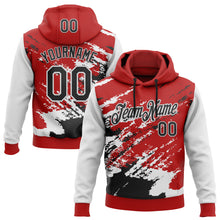 Laden Sie das Bild in den Galerie-Viewer, Custom Stitched Red Black-White 3D Pattern Design Abstract Fragment Art Splash Sports Pullover Sweatshirt Hoodie
