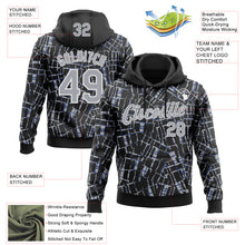 Load image into Gallery viewer, Custom Stitched Black Gray-White 3D Pattern Design Line Sports Pullover Sweatshirt Hoodie