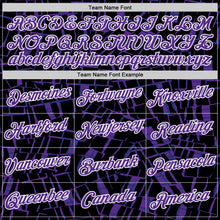 Load image into Gallery viewer, Custom Stitched Black Purple-White 3D Pattern Design Line Sports Pullover Sweatshirt Hoodie