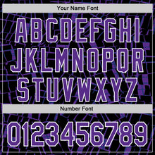 Load image into Gallery viewer, Custom Stitched Black Purple-White 3D Pattern Design Line Sports Pullover Sweatshirt Hoodie