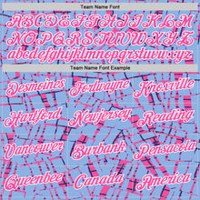 Load image into Gallery viewer, Custom Stitched Light Blue Pink-White 3D Pattern Design Line Sports Pullover Sweatshirt Hoodie