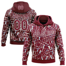 Load image into Gallery viewer, Custom Stitched Crimson White 3D Pattern Design Line Sports Pullover Sweatshirt Hoodie
