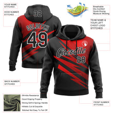 Load image into Gallery viewer, Custom Stitched Black Red-White 3D Pattern Design Line Sports Pullover Sweatshirt Hoodie