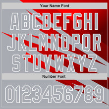 Load image into Gallery viewer, Custom Stitched Gray Red-White 3D Pattern Design Line Sports Pullover Sweatshirt Hoodie