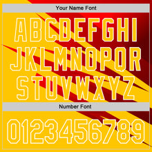 Load image into Gallery viewer, Custom Stitched Yellow Red-White 3D Pattern Design Line Sports Pullover Sweatshirt Hoodie