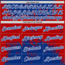 Laden Sie das Bild in den Galerie-Viewer, Custom Stitched Royal Red-White 3D Pattern Design Abstract Splatter Grunge Art Sports Pullover Sweatshirt Hoodie