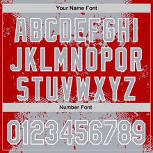 Laden Sie das Bild in den Galerie-Viewer, Custom Stitched Gray Red-White 3D Pattern Design Abstract Splatter Grunge Art Sports Pullover Sweatshirt Hoodie