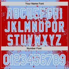 Загрузить изображение в средство просмотра галереи, Custom Stitched Light Blue Red-White 3D Pattern Design Abstract Splatter Grunge Art Sports Pullover Sweatshirt Hoodie