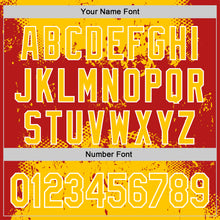 Load image into Gallery viewer, Custom Stitched Yellow Red-White 3D Pattern Design Abstract Splatter Grunge Art Sports Pullover Sweatshirt Hoodie