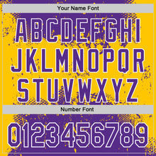 Load image into Gallery viewer, Custom Stitched Purple Yellow-White 3D Pattern Design Abstract Splatter Grunge Art Sports Pullover Sweatshirt Hoodie