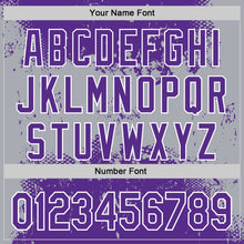 Load image into Gallery viewer, Custom Stitched Purple Gray-White 3D Pattern Design Abstract Splatter Grunge Art Sports Pullover Sweatshirt Hoodie