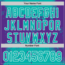 Charger l'image dans la galerie, Custom Stitched Aqua Purple-White 3D Pattern Design Abstract Splatter Grunge Art Sports Pullover Sweatshirt Hoodie