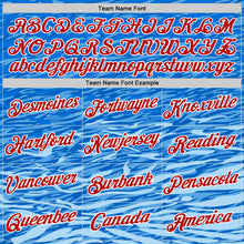 Load image into Gallery viewer, Custom Stitched Royal Red-White 3D Pattern Design Wave Sports Pullover Sweatshirt Hoodie