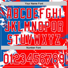 Charger l'image dans la galerie, Custom Stitched Royal Fire Red-White 3D Pattern Design Splash Torn Paper Style Sports Pullover Sweatshirt Hoodie