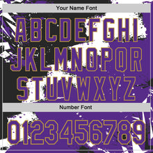 Загрузить изображение в средство просмотра галереи, Custom Stitched Black Purple Old Gold-White 3D Pattern Design Splash Torn Paper Style Sports Pullover Sweatshirt Hoodie