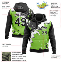Загрузить изображение в средство просмотра галереи, Custom Stitched Black Neon Green-White 3D Pattern Design Splash Torn Paper Style Sports Pullover Sweatshirt Hoodie
