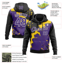 Загрузить изображение в средство просмотра галереи, Custom Stitched Black Purple Yellow-White 3D Pattern Design Splash Torn Paper Style Sports Pullover Sweatshirt Hoodie