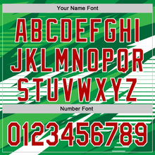 Load image into Gallery viewer, Custom Stitched Kelly Green Red-White 3D Pattern Design Line Sports Pullover Sweatshirt Hoodie