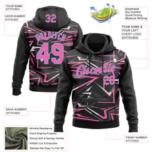 Load image into Gallery viewer, Custom Stitched Black Pink Light Blue-White 3D Pattern Design Line Sports Pullover Sweatshirt Hoodie