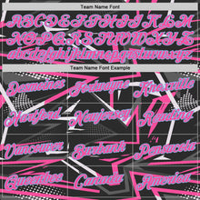 Load image into Gallery viewer, Custom Stitched Black Pink Light Blue-White 3D Pattern Design Line Sports Pullover Sweatshirt Hoodie