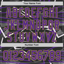 Load image into Gallery viewer, Custom Stitched Black Purple Old Gold-White 3D Pattern Design Line Sports Pullover Sweatshirt Hoodie