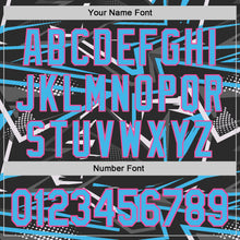 Load image into Gallery viewer, Custom Stitched Black Sky Blue Pink-White 3D Pattern Design Line Sports Pullover Sweatshirt Hoodie